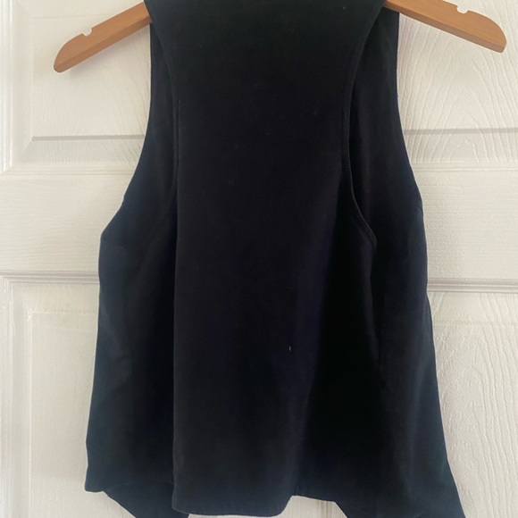 VINTAGE EXPRESS VEST WOMEN’s Small Y2K BLACK SILVER TRIM - Picture 4 of 4